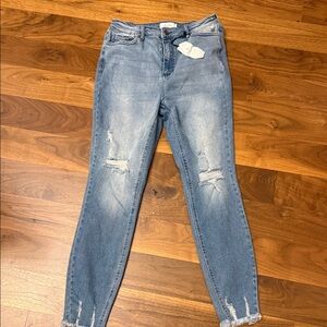 Women's Blue Distressed Jeans